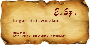 Erger Szilveszter névjegykártya